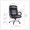 A Picture of product ALE-MS4419 Alera® Maxxis Series Big and Tall Bonded Leather Chair Big/Tall Supports 500 lb, 21.42" to 25" Seat Height, Black Seat/Back, Chrome Base