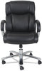 A Picture of product ALE-MS4519 Alera® Maxxis Series Big and Tall Bonded Leather Chair Big/Tall Supports 450 lb, 21.26" to 25" Seat Height, Black Seat/Back, Chrome Base