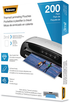 Fellowes® Laminating Pouches 3 mil, 9" x 11.5", Gloss Clear, 200/Pack