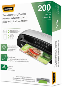 Fellowes® Laminating Pouches 5 mil, 9" x 11.5", Gloss Clear, 200/Pack