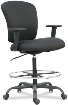 Alera® Mota Series Big and Tall Stool Supports Up to 450 lb, 28.74" 32.67" Seat Height, Black