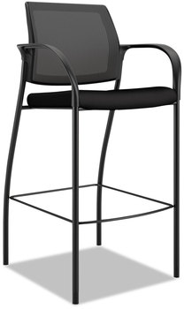 HON® Ignition® 2.0 Ilira®-Stretch Mesh Back Cafe Height Stool Supports Up to 300 lb, 31" High Seat, Black Seat/Back, Base