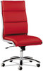 A Picture of product ALE-NR4139 Alera® Neratoli® High-Back Slim Profile Chair Faux Leather, Up to 275 lb, 17.32" 21.25" Seat Height, Red Seat/Back, Chrome