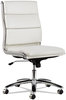 A Picture of product ALE-NR4206 Alera® Neratoli® Mid-Back Slim Profile Chair Faux Leather, Up to 275 lb, 18.3" 21.85" Seat Height, White Seat/Back, Chrome