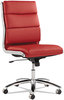 A Picture of product ALE-NR4239 Alera® Neratoli® Mid-Back Slim Profile Chair Faux Leather, Supports Up to 275 lb, Red Seat/Back, Chrome Base