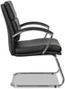 A Picture of product ALE-NR4319 Alera® Neratoli® Slim Profile Guest Chair Stain-Resistant Faux Leather 23.81" x 27.16" 36.61", Black Seat/Back, Chrome Base