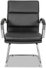 A Picture of product ALE-NR4319 Alera® Neratoli® Slim Profile Guest Chair Stain-Resistant Faux Leather 23.81" x 27.16" 36.61", Black Seat/Back, Chrome Base