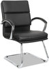 A Picture of product ALE-NR4319 Alera® Neratoli® Slim Profile Guest Chair Stain-Resistant Faux Leather 23.81" x 27.16" 36.61", Black Seat/Back, Chrome Base