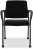 A Picture of product HON-IS109HUR10 HON® Ignition® Series Guest Chair with Arms Polyurethane Fabric Seat, 25" x 21.75" 33.5", Black, Ships in 7-10 Business Days