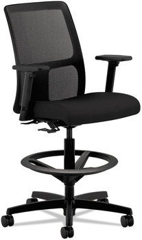 HON® Ignition® Series Mesh Low-Back Task Stool Supports Up to 300 lb, 24" 33" Seat Height, Black