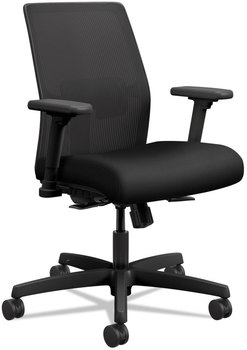 HON® Ignition® 2.0 4-Way Stretch Low-Back Mesh Task Chair Supports Up to 300 lb, 16.75" 21.25" Seat Height, Black