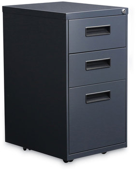 Alera® File Pedestal Left or Right, 3-Drawers: Box/Box/File, Legal/Letter, Charcoal, 14.96" x 19.29" 27.75"