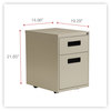 A Picture of product ALE-PABFPY Alera® File Pedestal Left or Right, 2-Drawers: Box/File, Legal/Letter, Putty, 14.96" x 19.29" 21.65"