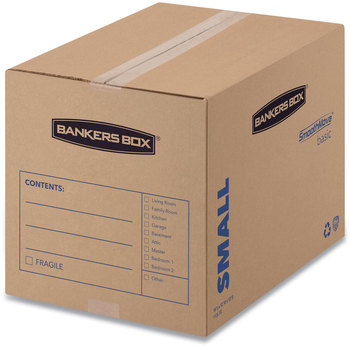 Bankers Box® SmoothMove™ Basic Moving Boxes Regular Slotted Container (RSC), Small, 12" x 16" Brown/Blue, 25/Bundle