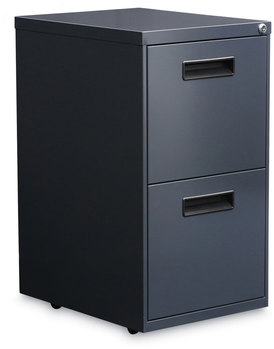 Alera® File Pedestal Left or Right, 2 Legal/Letter-Size Drawers, Charcoal, 14.96" x 19.29" 27.75"