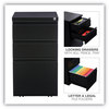 A Picture of product ALE-PBBBFBL Alera® File Pedestal with Full-Length Pull Left or Right, 3-Drawers: Box/Box/File, Legal/Letter, Black, 14.96" x 19.29" 27.75"