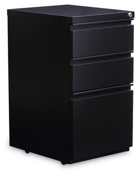 Alera® File Pedestal with Full-Length Pull Left or Right, 3-Drawers: Box/Box/File, Legal/Letter, Black, 14.96" x 19.29" 27.75"