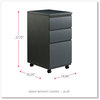 A Picture of product ALE-PBBBFCH Alera® File Pedestal with Full-Length Pull Left or Right, 3-Drawers: Box/Box/File, Legal/Letter, Charcoal, 14.96" x 19.29" 27.75"
