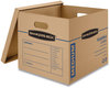 A Picture of product FEL-7717201 Bankers Box® SmoothMove™ Classic Moving & Storage Boxes Moving/Storage Half Slotted Container (HSC), Medium, 15" x 18" 14", Brown/Blue, 8/Carton