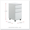 A Picture of product ALE-PBBBFLG Alera® File Pedestal with Full-Length Pull Left/Right, 3-Drawers: Box/Box/File, Legal/Letter, Light Gray, 14.96" x 19.29" 27.75"