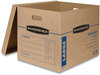 A Picture of product FEL-7718201 Bankers Box® SmoothMove™ Classic Moving & Storage Boxes Moving/Storage Half Slotted Container (HSC), Large, 17" x 21" Brown/Blue, 5/Carton
