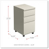 A Picture of product ALE-PBBBFPY Alera® File Pedestal with Full-Length Pull Left or Right, 3-Drawers: Box/Box/File, Legal/Letter, Putty, 14.96" x 19.29" 27.75"