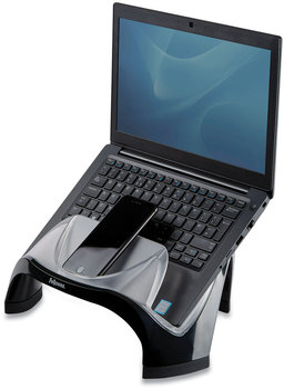 Fellowes® Smart Suites™ Laptop Riser with USB 13.13" x 10.63" 7.5", Black/Clear