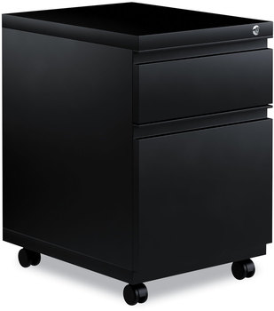 Alera® File Pedestal with Full-Length Pull Left or Right, 2-Drawers: Box/File, Legal/Letter, Black, 14.96" x 19.29" 21.65"