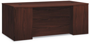 HON® Foundation™ Breakfront Desk Shell Bow Front 72" x 42" 29", Mahogany