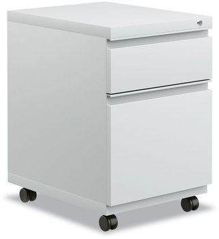 Alera® File Pedestal with Full-Length Pull Left or Right, 2-Drawers: Box/File, Legal/Letter, Light Gray, 14.96" x 19.29" 21.65"