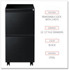A Picture of product ALE-PBFFBL Alera® File Pedestal with Full-Length Pull Left or Right, 2 Legal/Letter-Size Drawers, Black, 14.96" x 19.29" 27.75"