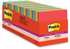 A Picture of product MMM-65424SSANCP Post-it® Notes Super Sticky Note Pads in Cabinet Pack. 3 X 3 in. Playful Primary Colors Collection. 70 sheets/pad, 24 pads/pack.