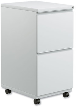 Alera® File Pedestal with Full-Length Pull Left or Right, 2 Legal/Letter-Size Drawers, Light Gray, 14.96" x 19.29" 27.75"