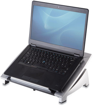 Fellowes® Office Suites™ Laptop Riser 15.13" x 11.38" 4.5" to 6.5", Black/Silver, Supports 10 lbs