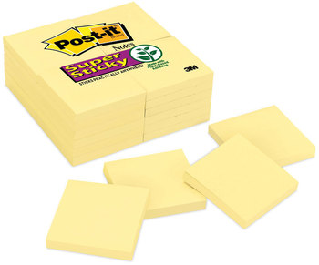Post-it® Notes Super Sticky Pads in Canary Yellow Value Pack, 3" x 90 Sheets/Pad, 24 Pads/Pack