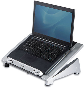 Fellowes® Office Suites™ Laptop Riser Plus 15.06" x 10.5" 6.5", Black/Silver, Supports 10 lbs