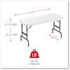 A Picture of product ALE-PT72AHW Alera® Adjustable Height Plastic Folding Table Rectangular, 72w x 29.63d 29.25 to 37.13h, White