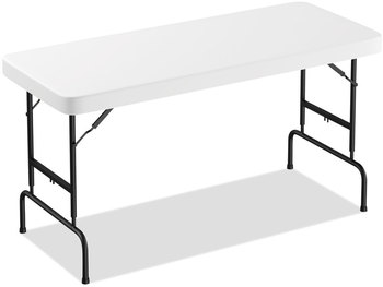 Alera® Adjustable Height Plastic Folding Table Rectangular, 72w x 29.63d 29.25 to 37.13h, White