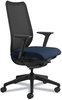 A Picture of product HON-N103CU98 HON® Nucleus® Series Work Chair with Ilira®-Stretch M4 Back ilira-Stretch Supports Up to 300 lb, 17" 22" Seat Height, Navy Seat/Back, Black Base