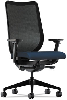 HON® Nucleus® Series Work Chair with Ilira®-Stretch M4 Back ilira-Stretch Supports Up to 300 lb, 17" 22" Seat Height, Navy Seat/Back, Black Base