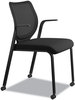 A Picture of product HON-N606HCU10 HON® Nucleus® Series Multipurpose Stacking Chair with ilira®-Stretch M4 Back Supports Up to 300 lb, 19" Seat Height, Black