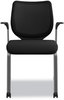 A Picture of product HON-N606HCU10T1 HON® Nucleus® Series Multipurpose Stacking Chair with ilira®-Stretch M4 Back Supports Up to 300 lb, Black Seat/Back, Platinum Base