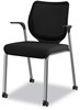 A Picture of product HON-N606HCU10T1 HON® Nucleus® Series Multipurpose Stacking Chair with ilira®-Stretch M4 Back Supports Up to 300 lb, Black Seat/Back, Platinum Base