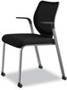 A Picture of product HON-N606HCU10T1 HON® Nucleus® Series Multipurpose Stacking Chair with ilira®-Stretch M4 Back Supports Up to 300 lb, Black Seat/Back, Platinum Base