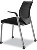 A Picture of product HON-N606HCU10T1 HON® Nucleus® Series Multipurpose Stacking Chair with ilira®-Stretch M4 Back Supports Up to 300 lb, Black Seat/Back, Platinum Base