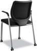 A Picture of product HON-N606HCU10T1 HON® Nucleus® Series Multipurpose Stacking Chair with ilira®-Stretch M4 Back Supports Up to 300 lb, Black Seat/Back, Platinum Base