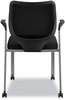 A Picture of product HON-N606HCU10T1 HON® Nucleus® Series Multipurpose Stacking Chair with ilira®-Stretch M4 Back Supports Up to 300 lb, Black Seat/Back, Platinum Base