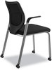 A Picture of product HON-N606HCU10T1 HON® Nucleus® Series Multipurpose Stacking Chair with ilira®-Stretch M4 Back Supports Up to 300 lb, Black Seat/Back, Platinum Base