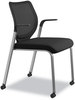 A Picture of product HON-N606HCU10T1 HON® Nucleus® Series Multipurpose Stacking Chair with ilira®-Stretch M4 Back Supports Up to 300 lb, Black Seat/Back, Platinum Base