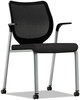 A Picture of product HON-N606HCU10T1 HON® Nucleus® Series Multipurpose Stacking Chair with ilira®-Stretch M4 Back Supports Up to 300 lb, Black Seat/Back, Platinum Base